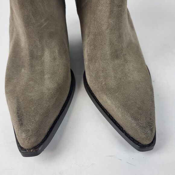 Sam Edelman Jane Desert Olive Suede Ankle Booties Size 6.5M - Picture 7 of 16